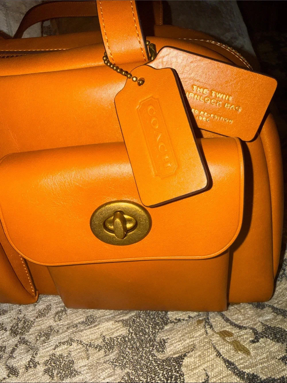 Coach Toffee leather Double-Pocket Satchel